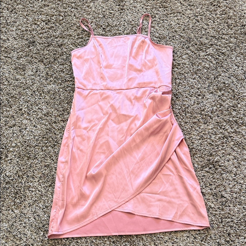 Elegant Pink Spaghetti Strap Dress